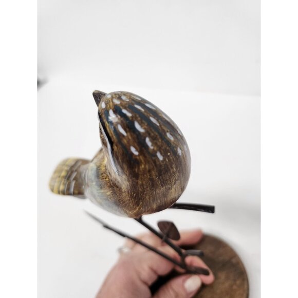 Vintage Bird on Metal Tree Handcrafted Figurine Statue Display Cottagecore - Picture 9 of 13